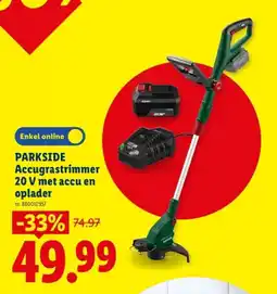 Lidl Accugrastrimmer 20 V met accu en oplader aanbieding