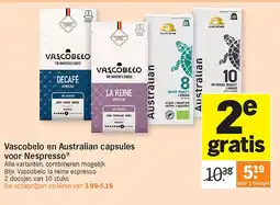 Albert Heijn Vascobelo en Australian capsules voor Nespresso aanbieding