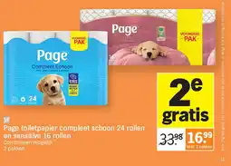 Albert Heijn Page toiletpapier compleet schoon 24 rollen en sensitive 16 rollen aanbieding