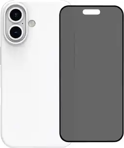 Coolblue BlueBuilt Back Cover iPhone 16 Wit + Privacy Filter Screenprotector Glas aanbieding