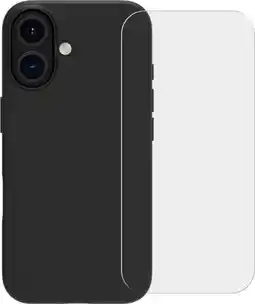 Coolblue BlueBuilt Back Cover iPhone 16 Zwart + Screenprotector Glas aanbieding