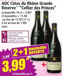 Norma Aoc côtes du rhône grande réserve "cellier des princes" aanbieding