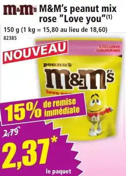 Norma M&m's peanut mix rose "love you" aanbieding