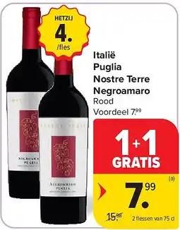 Carrefour Italië Puglia Nostre Terre Negroamaro aanbieding