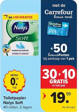 Carrefour Toiletpapier Nalys Soft aanbieding