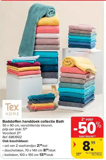 Carrefour Badstoffen handdoek collectie Bath aanbieding