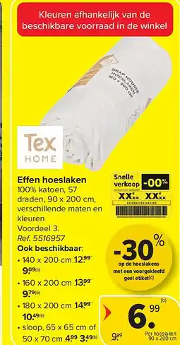 Carrefour E en hoeslaken aanbieding
