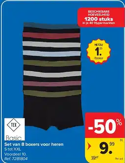 Carrefour Set van 8 boxers voor heren aanbieding