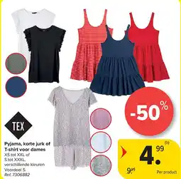 Carrefour Pyjama, korte jurk of T-shirt voor dames aanbieding