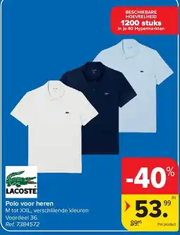 Carrefour Polo voor heren aanbieding