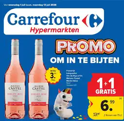 Carrefour Frankrijk Languedoc Vin de Pays d’Oc Maison Castel Merlot Rosé aanbieding