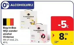 Carrefour Bag-in-Box Wijn zonder alcohol Vintense aanbieding