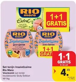 Carrefour Set tonijn Insalatissime Rio Mare aanbieding