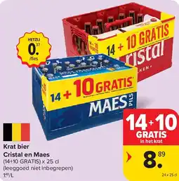 Carrefour Krat bier Cristal en Maes aanbieding