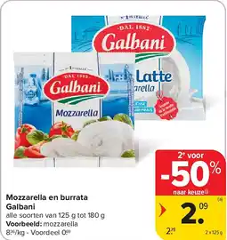 Carrefour Mozzarella en burrata Galban aanbieding