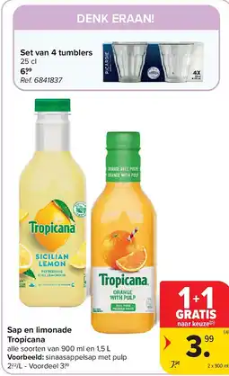 Carrefour Sap en limonade Tropicana aanbieding