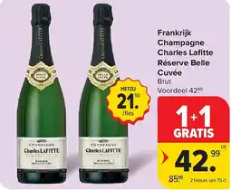 Carrefour Frankrijk Champagne Charles Lafi tte Réserve Belle Cuvée aanbieding