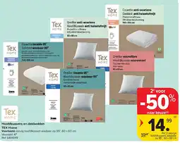 Carrefour Hoofdkussens en dekbedden TEX Home aanbieding