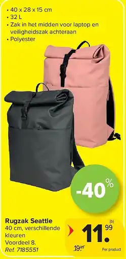 Carrefour Rugzak Seattle aanbieding
