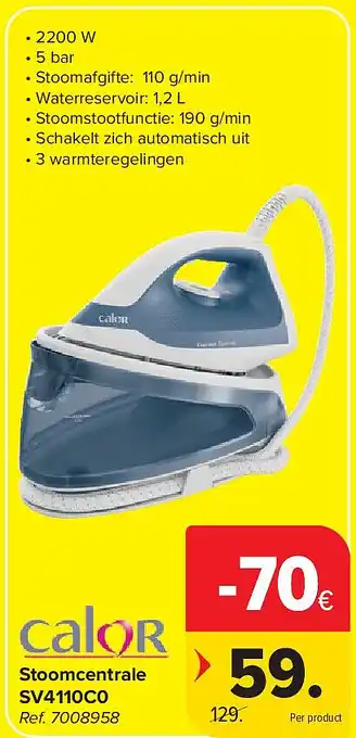 Carrefour Stoomcentrale SV4110C0 aanbieding