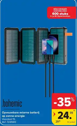 Carrefour Opvouwbare externe batterij op zonne-energie aanbieding