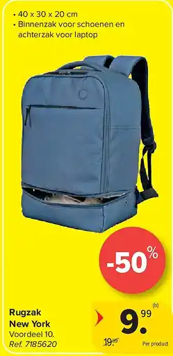 Carrefour Rugzak New York aanbieding