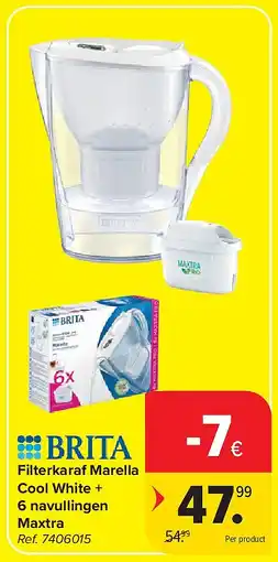 Carrefour Filterkaraf Marella Cool White + 6 navullingen Maxtra aanbieding