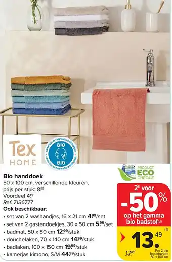 Carrefour Bio handdoek aanbieding
