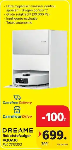 Carrefour Robotstofzuiger AQUA10 aanbieding