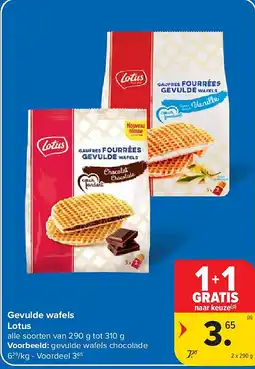 Carrefour Gevulde wafels Lotus aanbieding