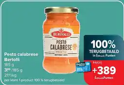 Carrefour Pesto calabrese Bertolli aanbieding