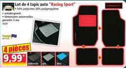 Norma Lot de 4 tapis auto "racing sport" aanbieding