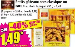 Norma Petits gâteaux secs classique ou cacao aanbieding