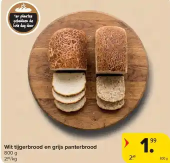 Carrefour Market Wit tijgerbrood en grijs panterbrood aanbieding