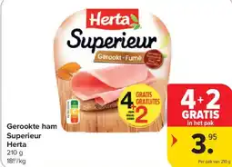 Carrefour Market Gerookte ham superieur herta aanbieding