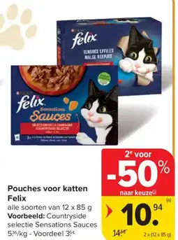 Carrefour Market Pouches voor katten felix aanbieding