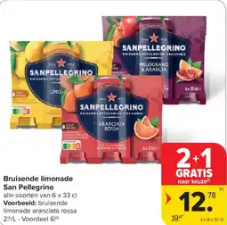 Carrefour Market Bruisende limonade san pellegrino aanbieding