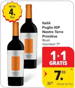 Carrefour Market Italië puglia igp nostre terre primitivo aanbieding
