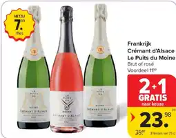 Carrefour Market Frankrijk crémant d'alsace le puits du moine aanbieding
