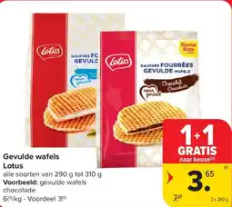 Carrefour Market Gevulde wafels lotus aanbieding