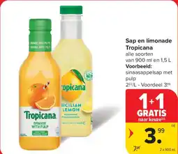 Carrefour Market Sap en limonade tropicana aanbieding