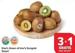 Carrefour Kiwi's green of kiwi's sungold zespri aanbieding