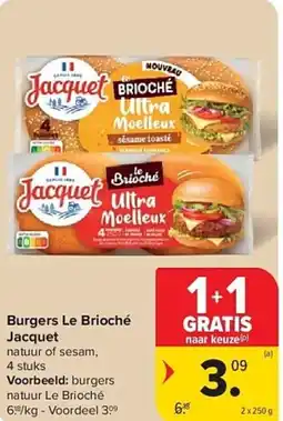 Carrefour Burgers le brioché jacquet aanbieding