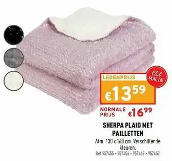 Trafic Sherpa plaid met pailletten aanbieding