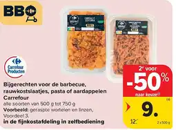 Carrefour Bijgerechten voor de barbecue, rauwkostslaatjes, pasta of aardappelen Carrefour aanbieding