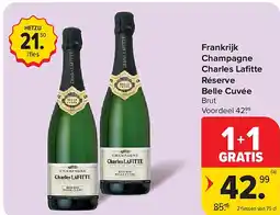 Carrefour Frankrijk Champagne Charles Lafi tte Réserve Belle Cuvée aanbieding
