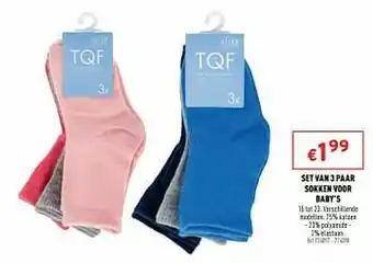 Trafic Set van 3 paar sokken voor baby’s aanbieding