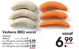 Sligro Varkens BBQ worst aanbieding