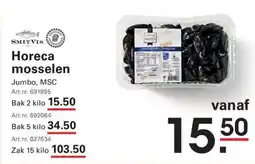 Sligro Horeca mosselen aanbieding