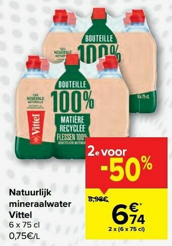 Carrefour Natuurlijk mineraalwater vittel aanbieding